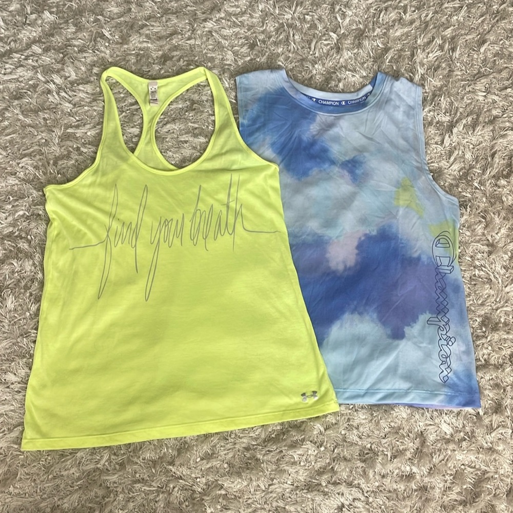 Under Armour & Champion Brand Tank Top Bundle - Size Small